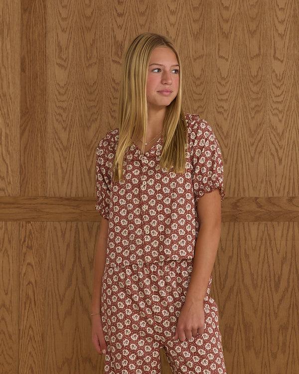 Rylee Cru Teen Ruffle Pajamas Ruby Fleur