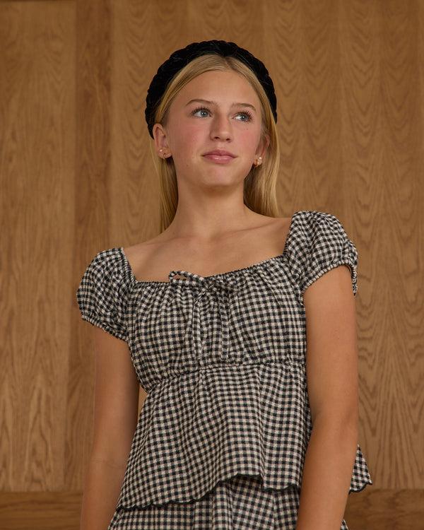 Rylee Cru Teen Rylan Top Black Gingham