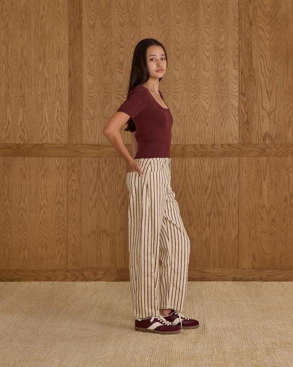 Rylee Cru Teen Scallop Tee Burgundy