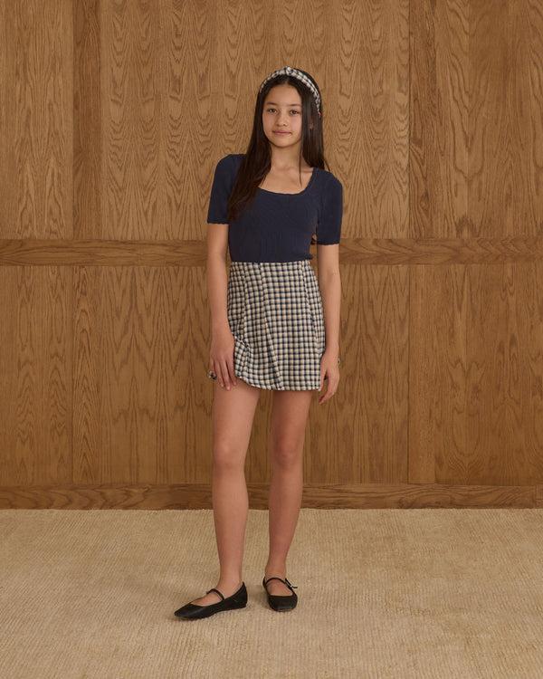 rylee cru Teen Scallop Tee Navy