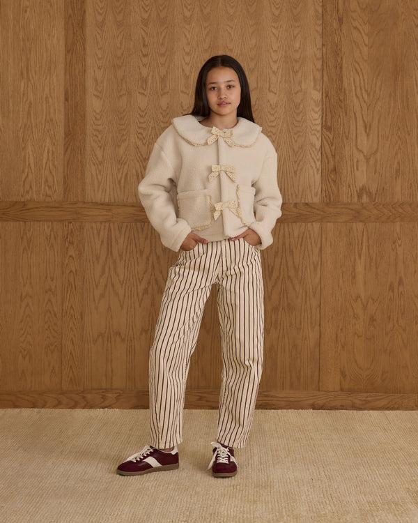 Rylee Cru Teen Shearling Collared Coat Natural