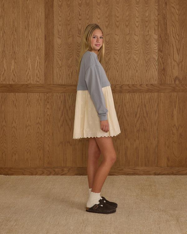 Rylee Cru Teen Sweatshirt Dress Dusty Blue