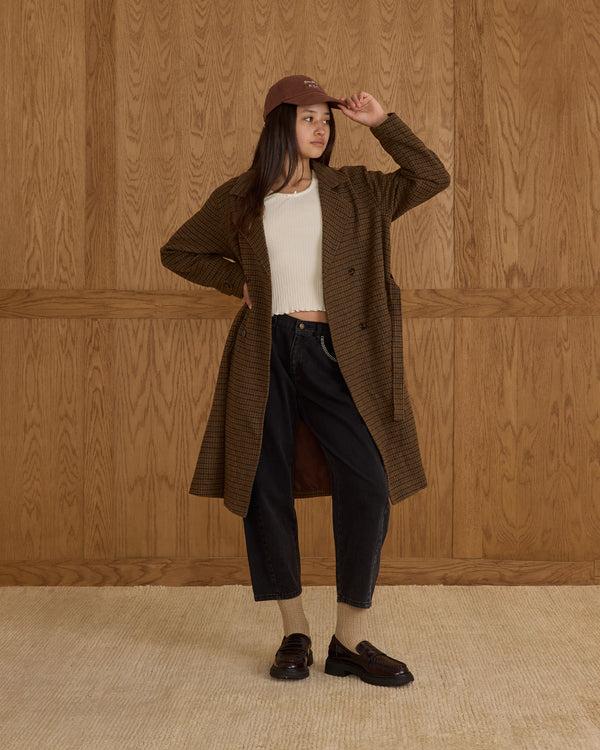 Rylee Cru Teen Trench Coat Brown