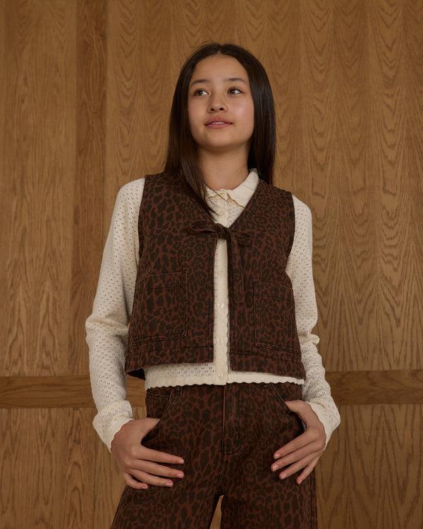 Rylee Cru Teen Utility Vest Leopard