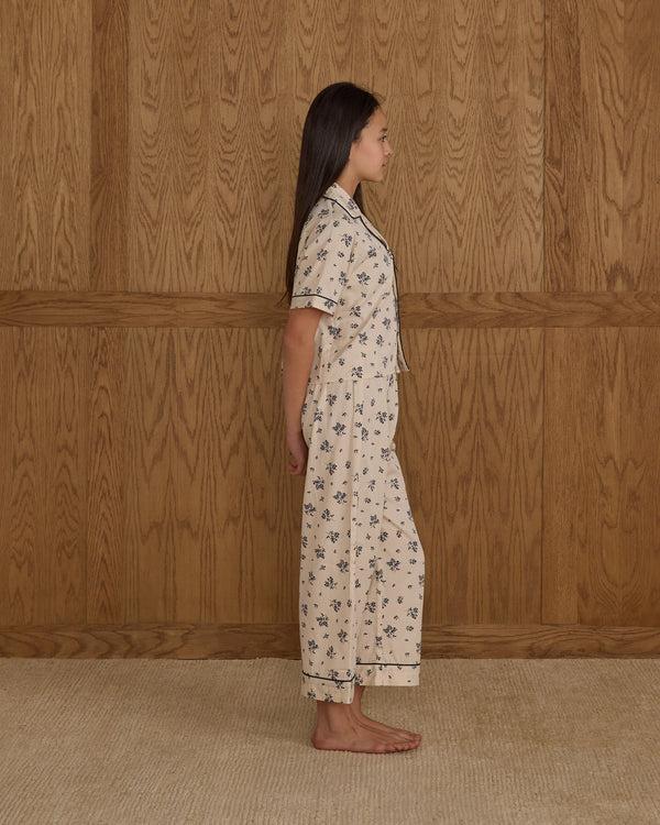 Rylee Cru Teen Woven Pajama Set Blue Floral