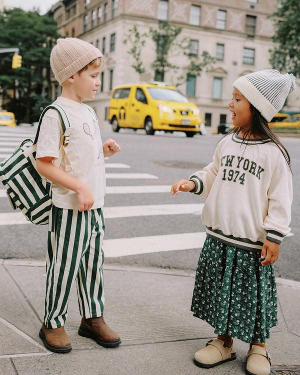 Rylee Cru Tiered Midi Skirt Green Ditsy