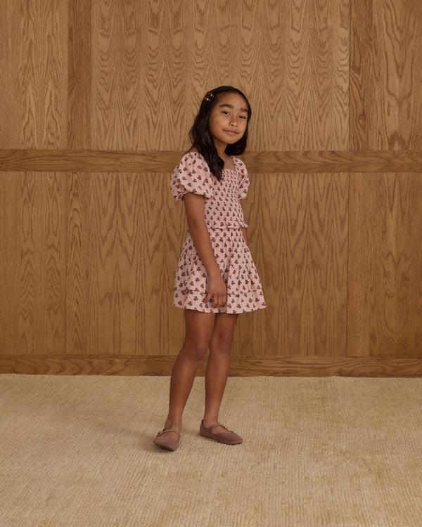 Rylee Cru Tiered Mini Skirt Blush Fleur