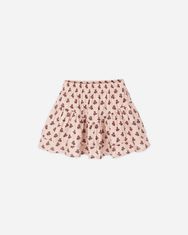 rylee cru Tiered Mini Skirt Blush Fleur