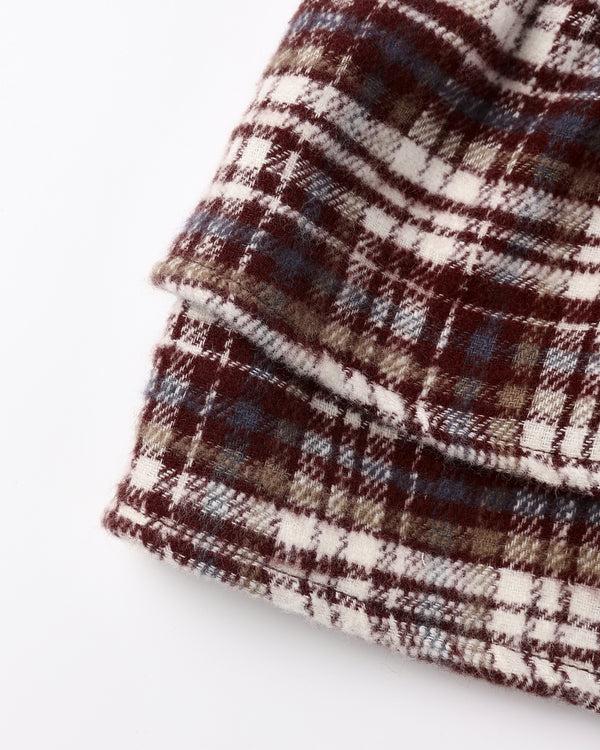 Rylee Cru Tiered Mini Skirt Burgundy Plaid