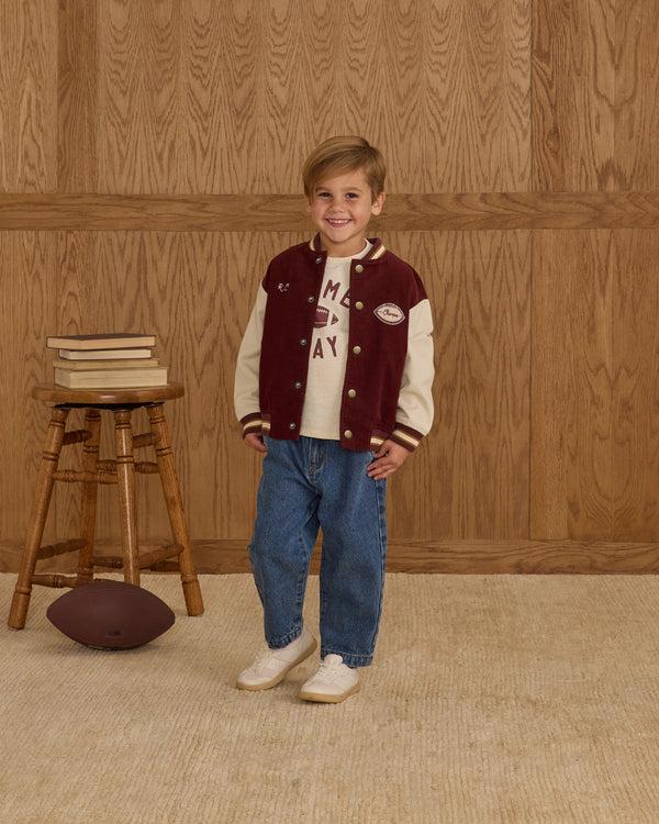 Rylee Cru Varsity Jacket Burgundy