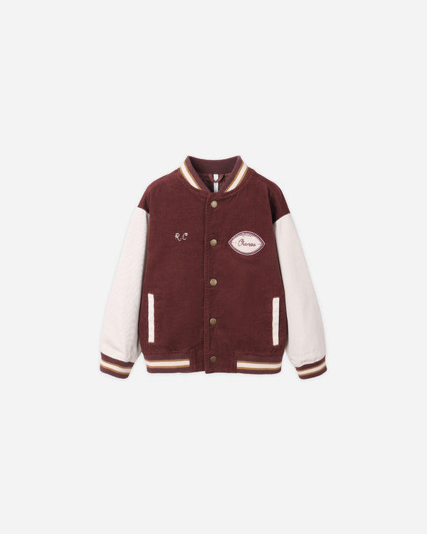 rylee cru Varsity Jacket Burgundy