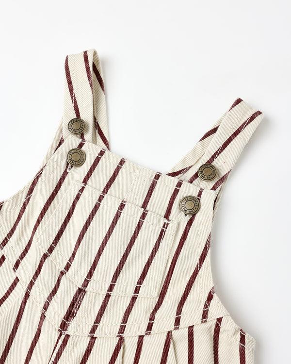 Rylee Cru Vintage Overall Burgundy Stripe