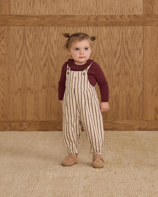 Rylee Cru Vintage Overall Burgundy Stripe