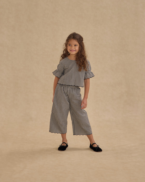Rylee Cru Wide Leg Pant Black Gingham