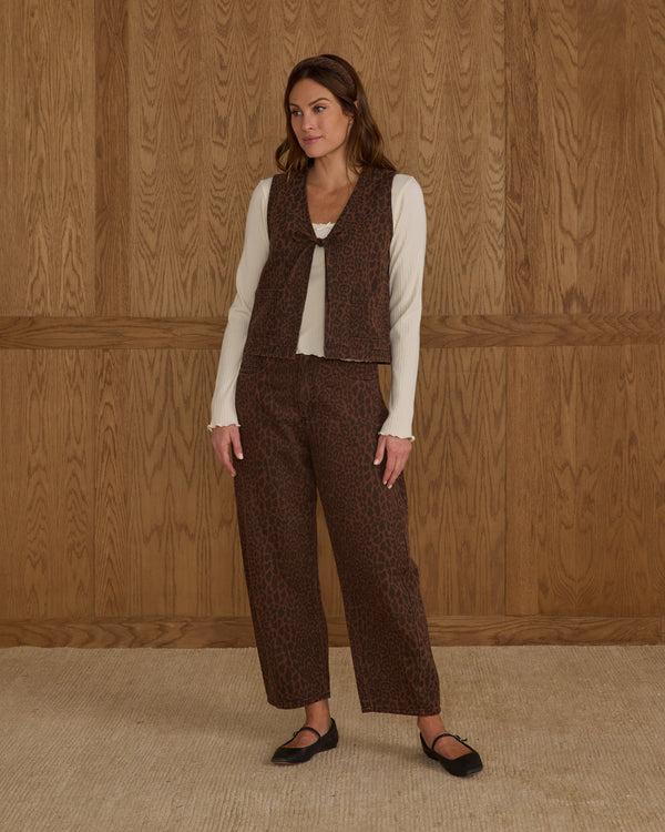 Rylee Cru Women's Barrel Denim Leopard