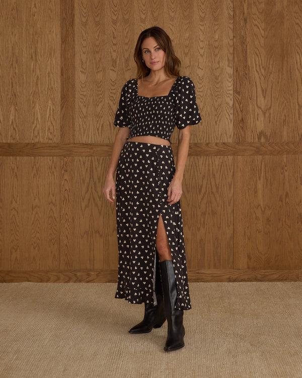 Rylee Cru Women's Button Slit Skirt Hearts