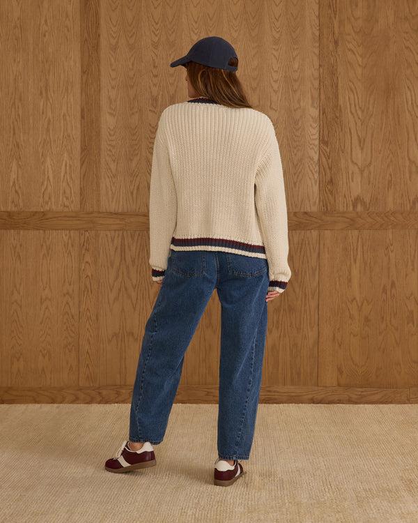 Rylee Cru Women's Collegiate Cardigan Natural