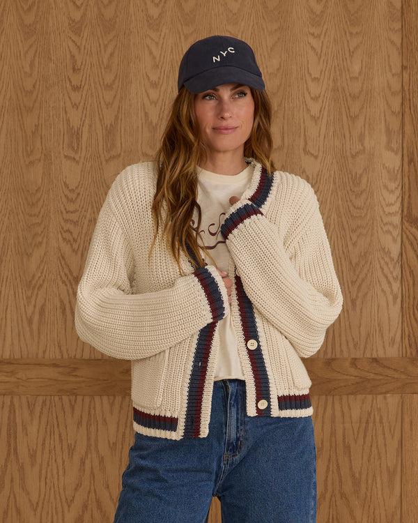 rylee cru Women's Collegiate Cardigan Natural