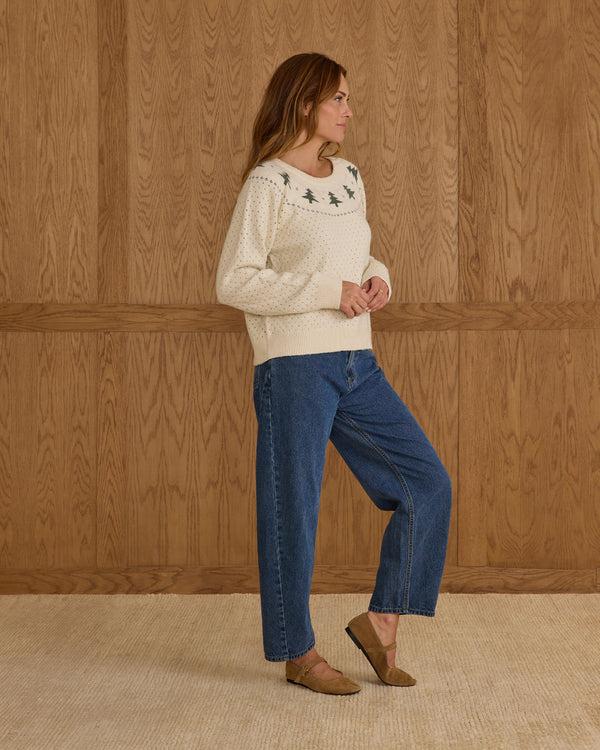 Rylee Cru Women's Fair Isle Sweater Trees