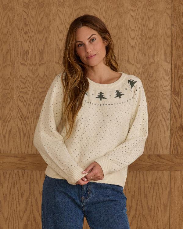 rylee cru Women's Fair Isle Sweater Trees