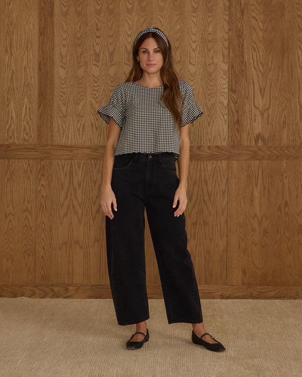 rylee cru Women's Francie Blouse Black Gingham