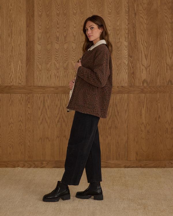 Rylee Cru Women's Long Chore Coat Leopard