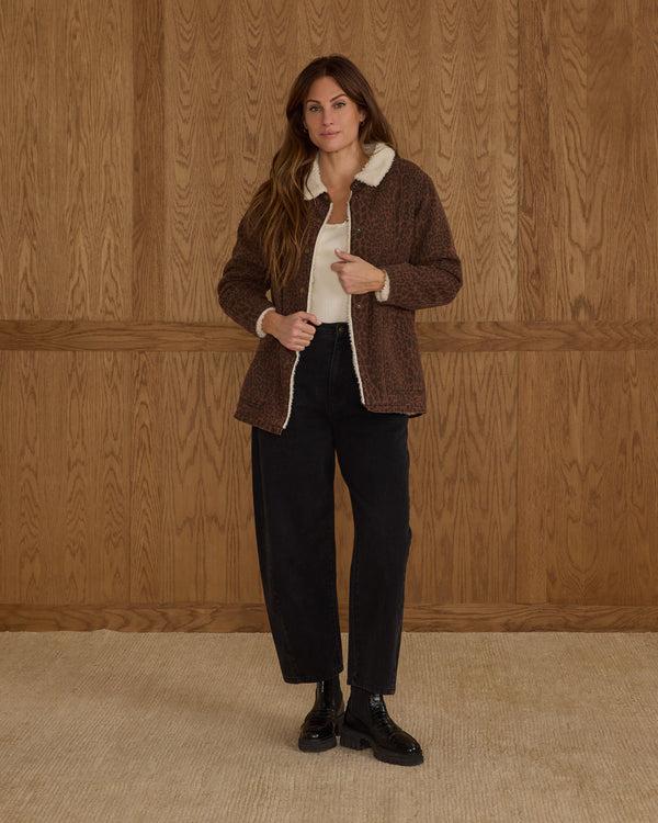 rylee cru Women's Long Chore Coat Leopard