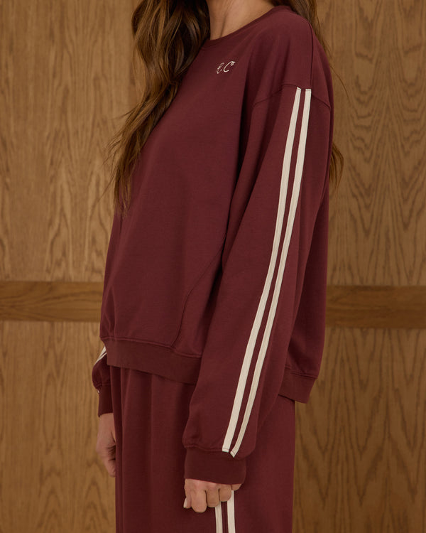 Rylee Cru Women's Oversized Sweatshirt Burgundy