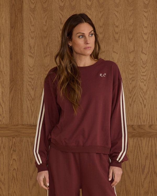 rylee cru Women's Oversized Sweatshirt Burgundy
