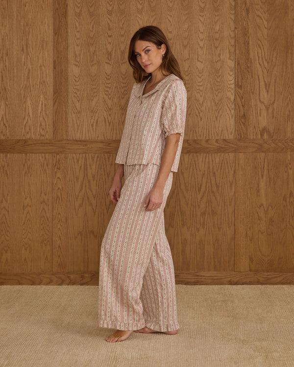 Rylee Cru Women's Ruffle Pajamas Candy Cane Stripe