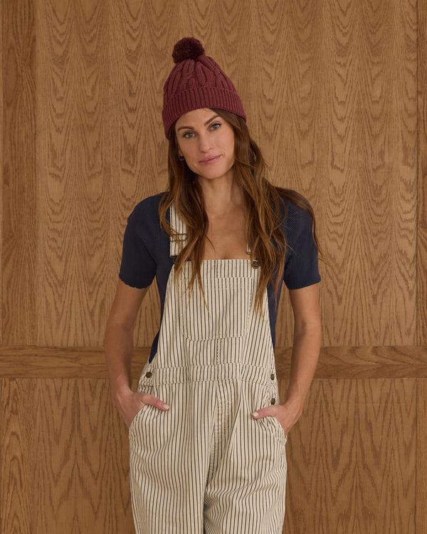 Rylee Cru Women's Utility Overall Navy Pinstripe