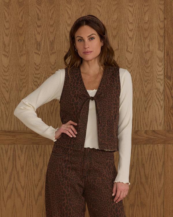rylee cru Women's Utility Vest Leopard