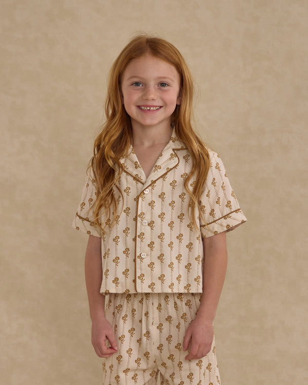 Rylee Cru Woven Pajama Set Golden Bloom