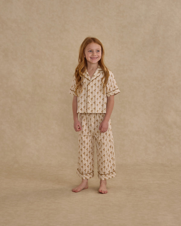 Rylee Cru Woven Pajama Set Golden Bloom