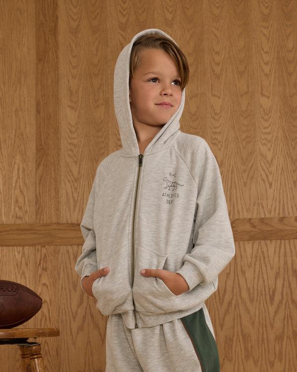 Rylee Cru Zip Raglan Hoodie Heathered Ash