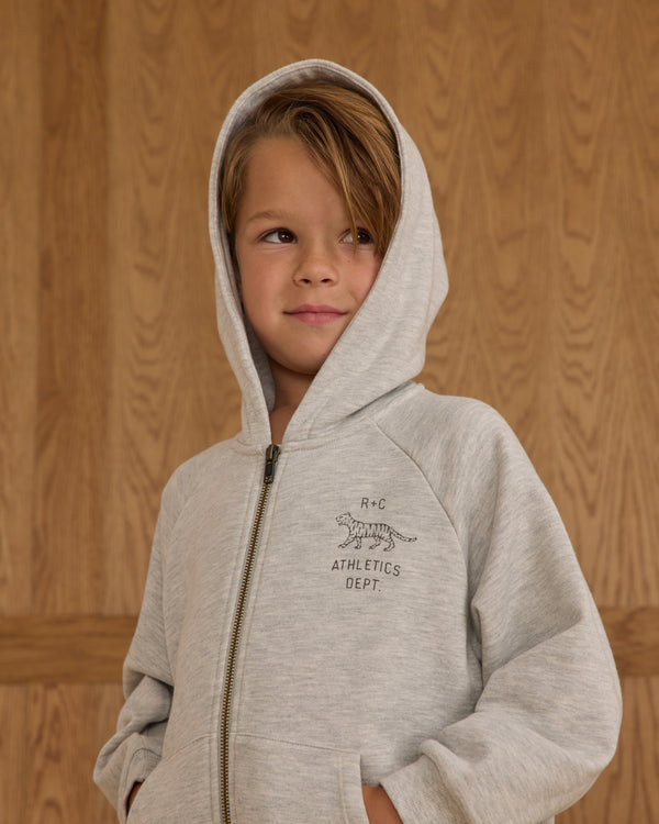 Rylee Cru Zip Raglan Hoodie Heathered Ash