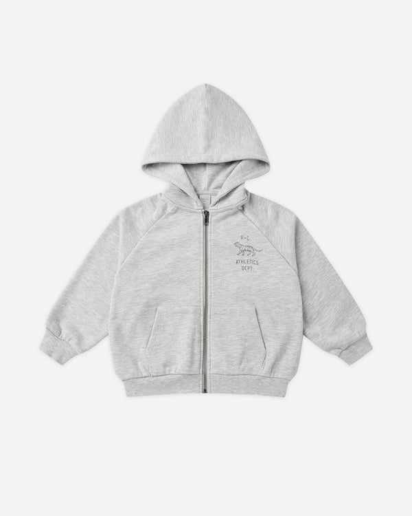 rylee cru Zip Raglan Hoodie Heathered Ash