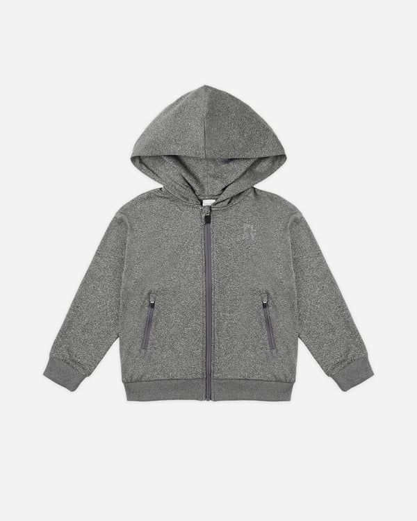 rylee cru Zip-Up Tech Hoodie Heathered Black