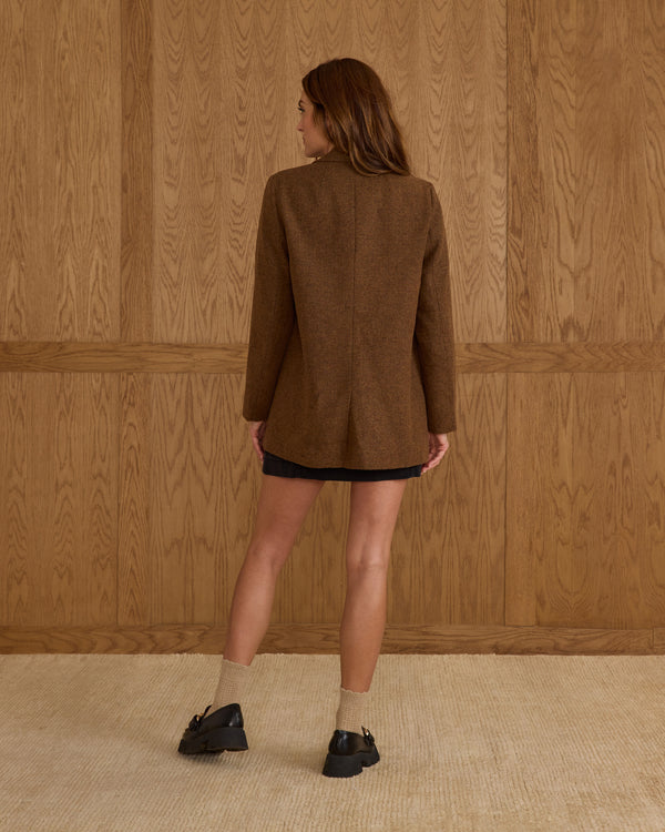 Rylee Cru Women's Double Breasted Blazer Rustic Plaid