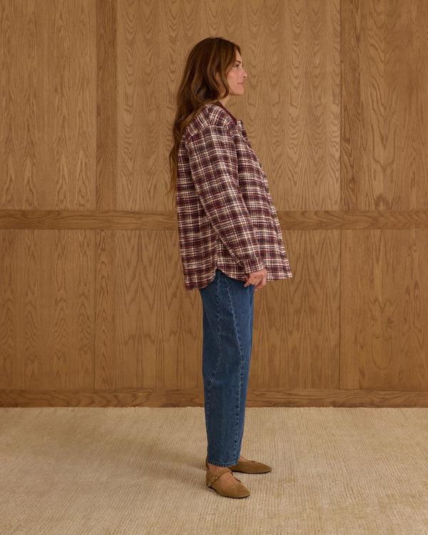 Rylee Cru Women's Nashville Quilted Jacket Burgundy Plaid