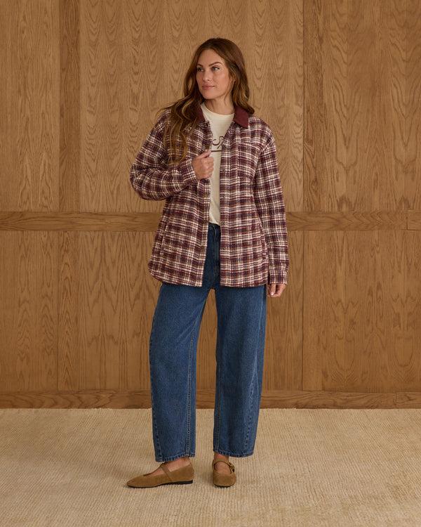 Rylee Cru Women's Nashville Quilted Jacket Burgundy Plaid