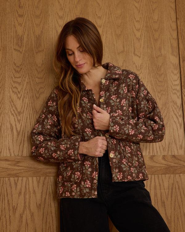 Rylee Cru Women's Quilted Collar Jacket Winter Floral