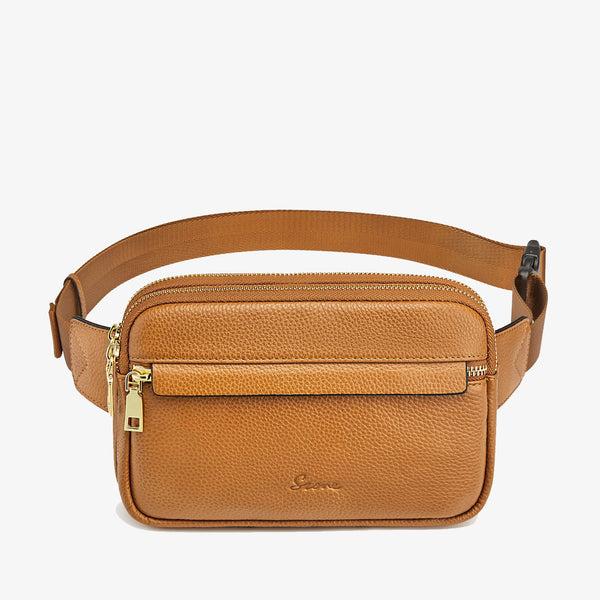 s zone Genuine Leather RFID Blocking Waist Belt Bags