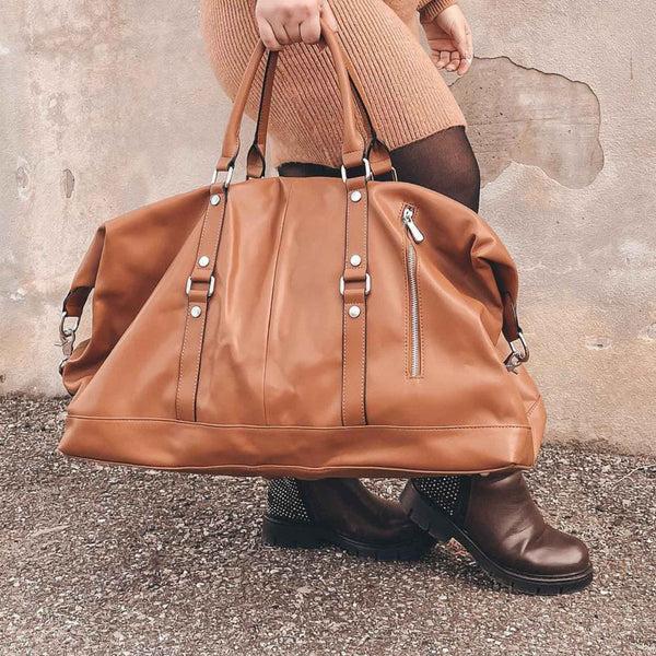 S Zone 60L Women Genuine Leather Duffel Bag