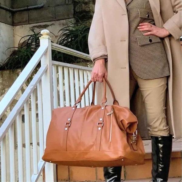 S Zone 60L Women Genuine Leather Duffel Bag