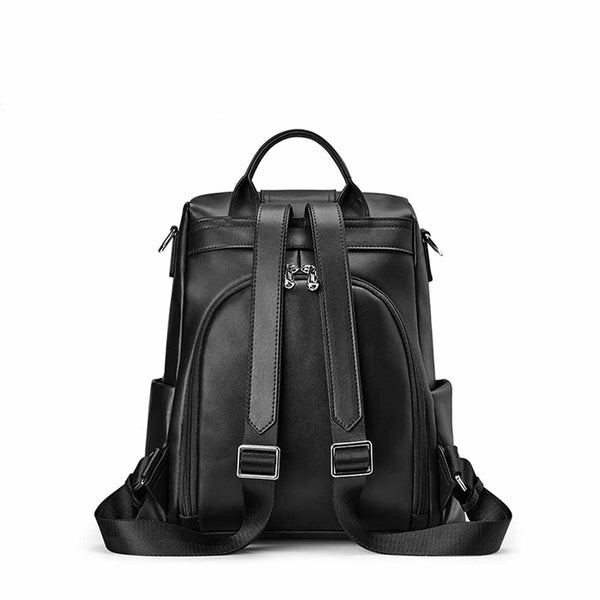 S Zone Anti-theft Soft Genuine Leather Backpack