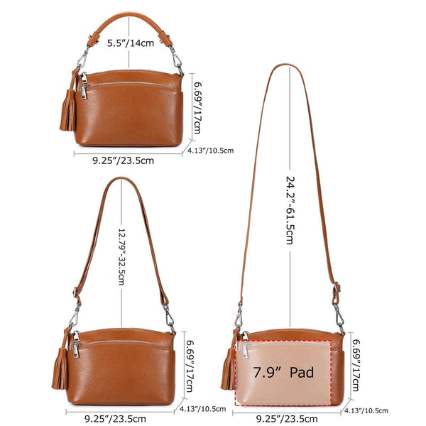 S Zone Grain Leather Handbag