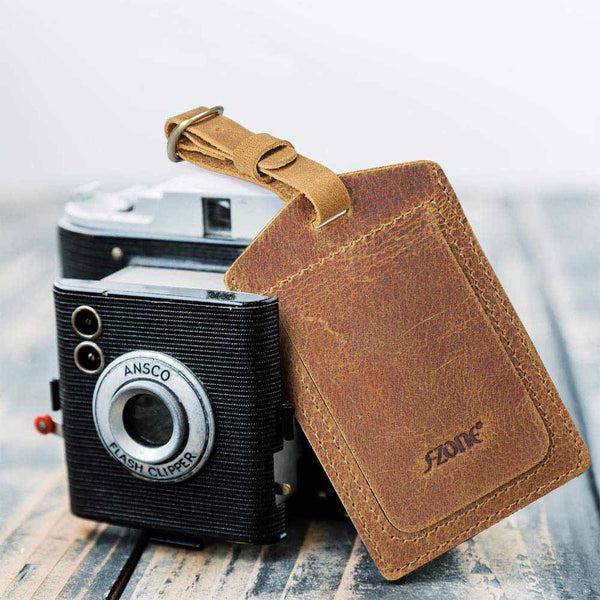 S Zone Leather Luggage Tags ID Label