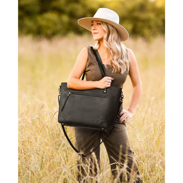 S Zone Leather Work Tote Bag For Women