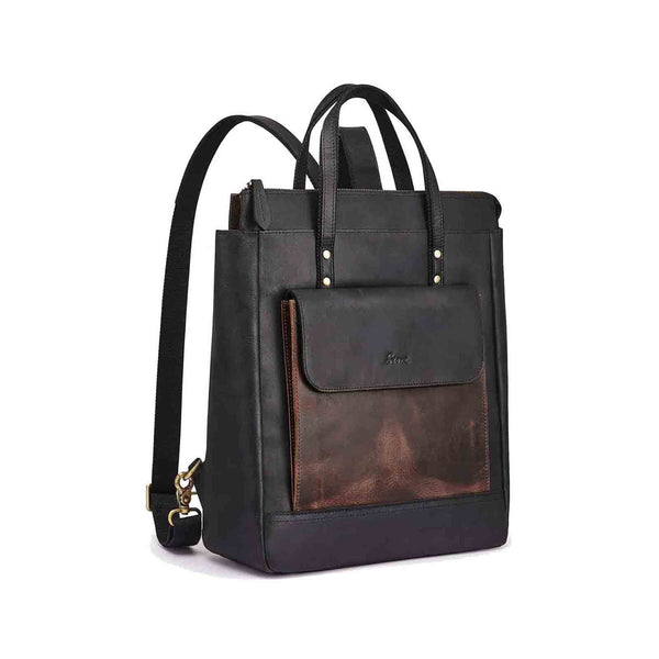 S Zone Retro Genuine Leather Laptop Backpack